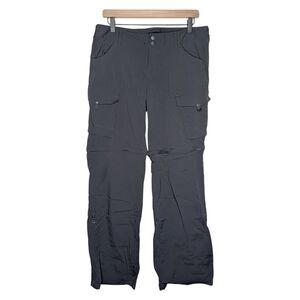 Prana Convertible 3 In 1 Hiking Pants Capri Or Shorts‎ Womens Size 10 Gray Cargo